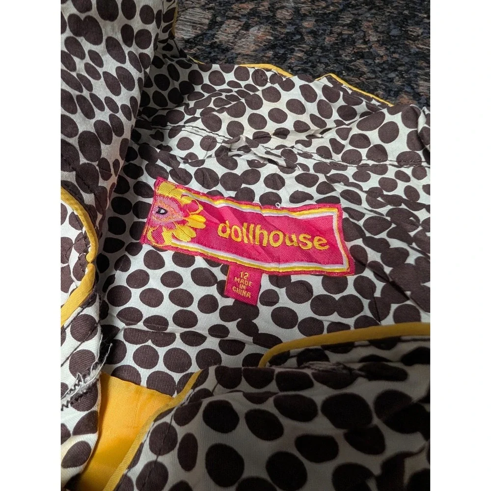 Girls Dollhouse Dark Brown And Yellow Jacket Size 12